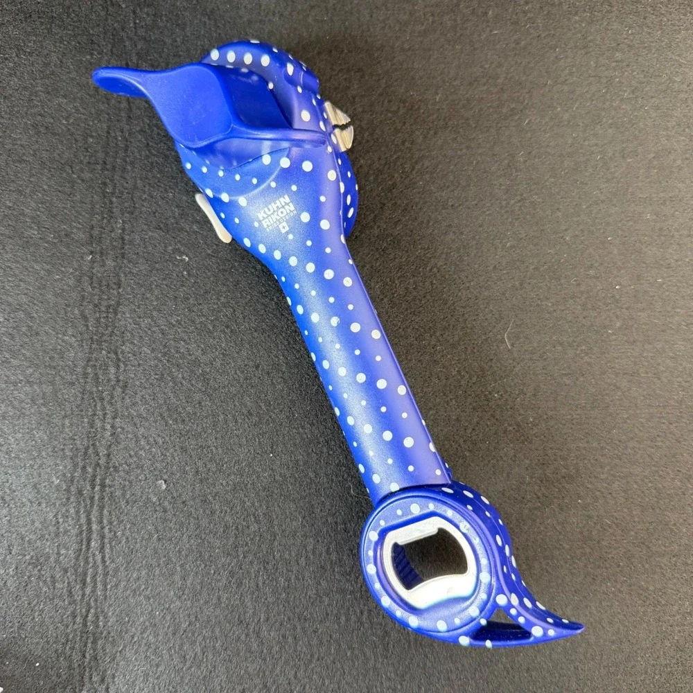 Kuhn Rikon Auto Safety Master Opener‎ Blue Polka Dots